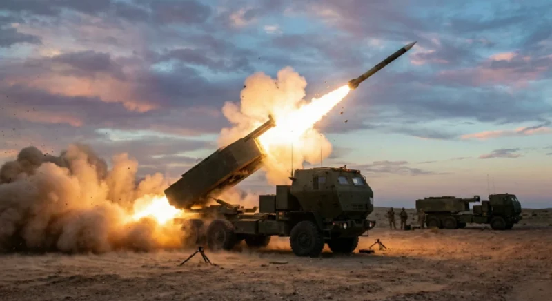 US military M142 HIMARS artillery rocket launcher system