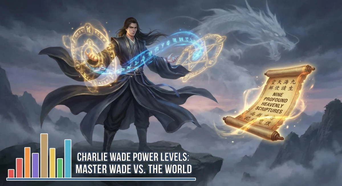 Charlie Wade using spiritual energy from the Nine Profound Heavenly Scriptures - Illustration