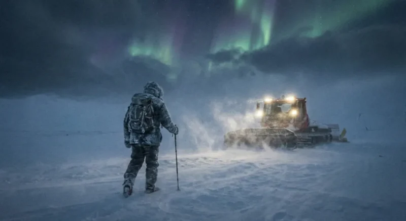 Charlie (Ye Chen) moving alone towards Showa Station to expose US crimes